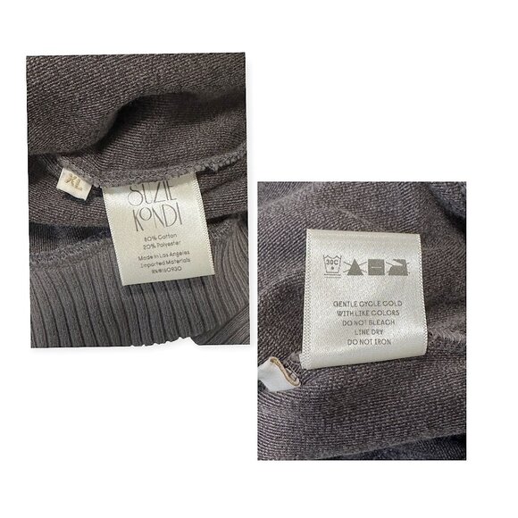 Suzie Kondi Dulia Velour Dolman Top Steel Gray XL NWT Minimalist Lounge - Picture 4 of 10